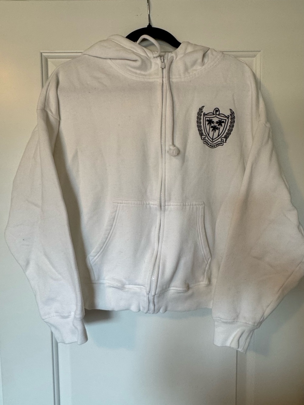 VS PINK White full-zip hooded sweat jacket